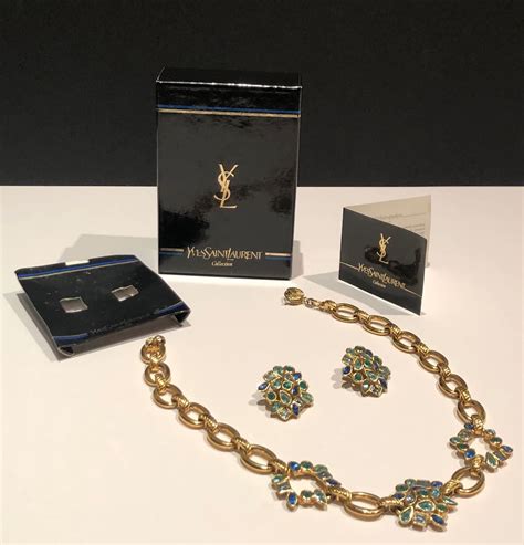 yves saint laurent necklace vintage|yves saint laurent gold earrings.